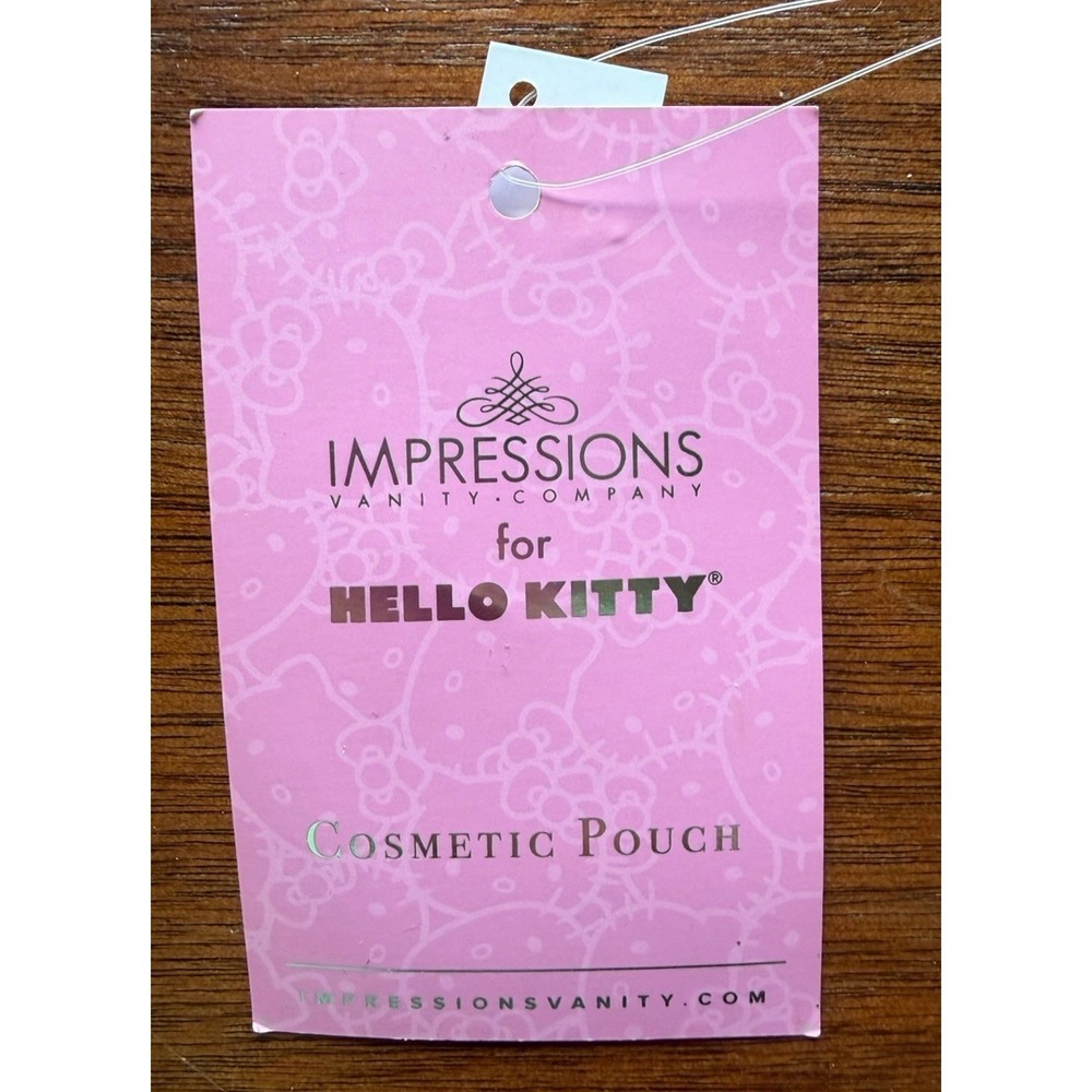 HELLO KITTY Impressions Vanity Cosmetic Pouch NWT White With Bows - Picture 9 of 10